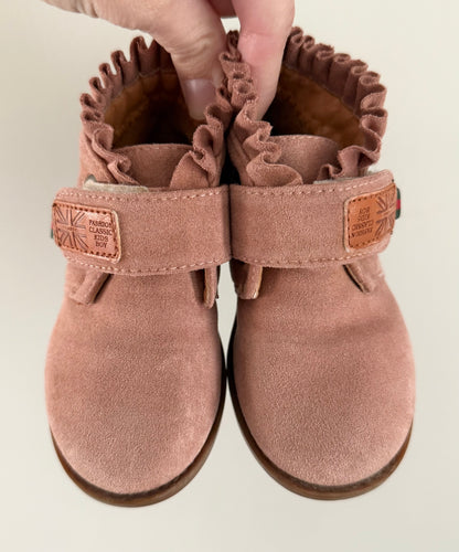Light Pink Ruffle Ankle Fashion Boot (6)