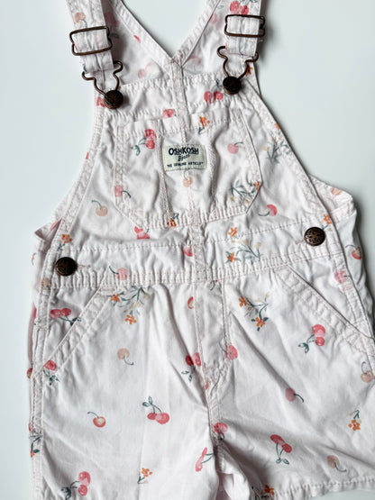 OshKosh Light Pink Cherries Shorty Overalls (2T)