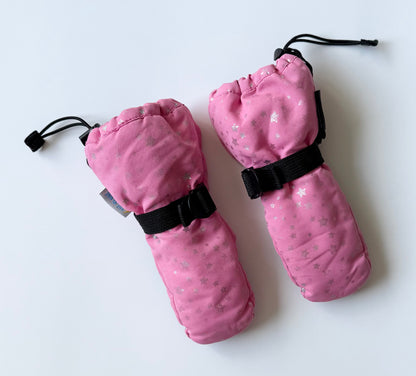 Jan & Jul Pink Stars Fleece Lined Toasty Dry Mittens - Small (2-4 Years)