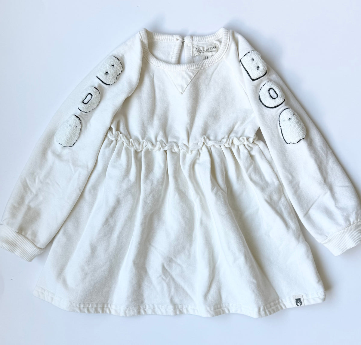 Rabbit + Bear White “Boo” Ghosts Sweater Dress (3T)