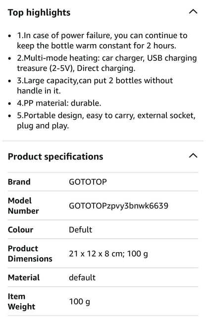 USB Baby Bottle Warmer - Blue Doodle