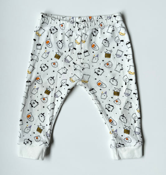 Rae Dunn White Ghosts Pants (6-9 Months)