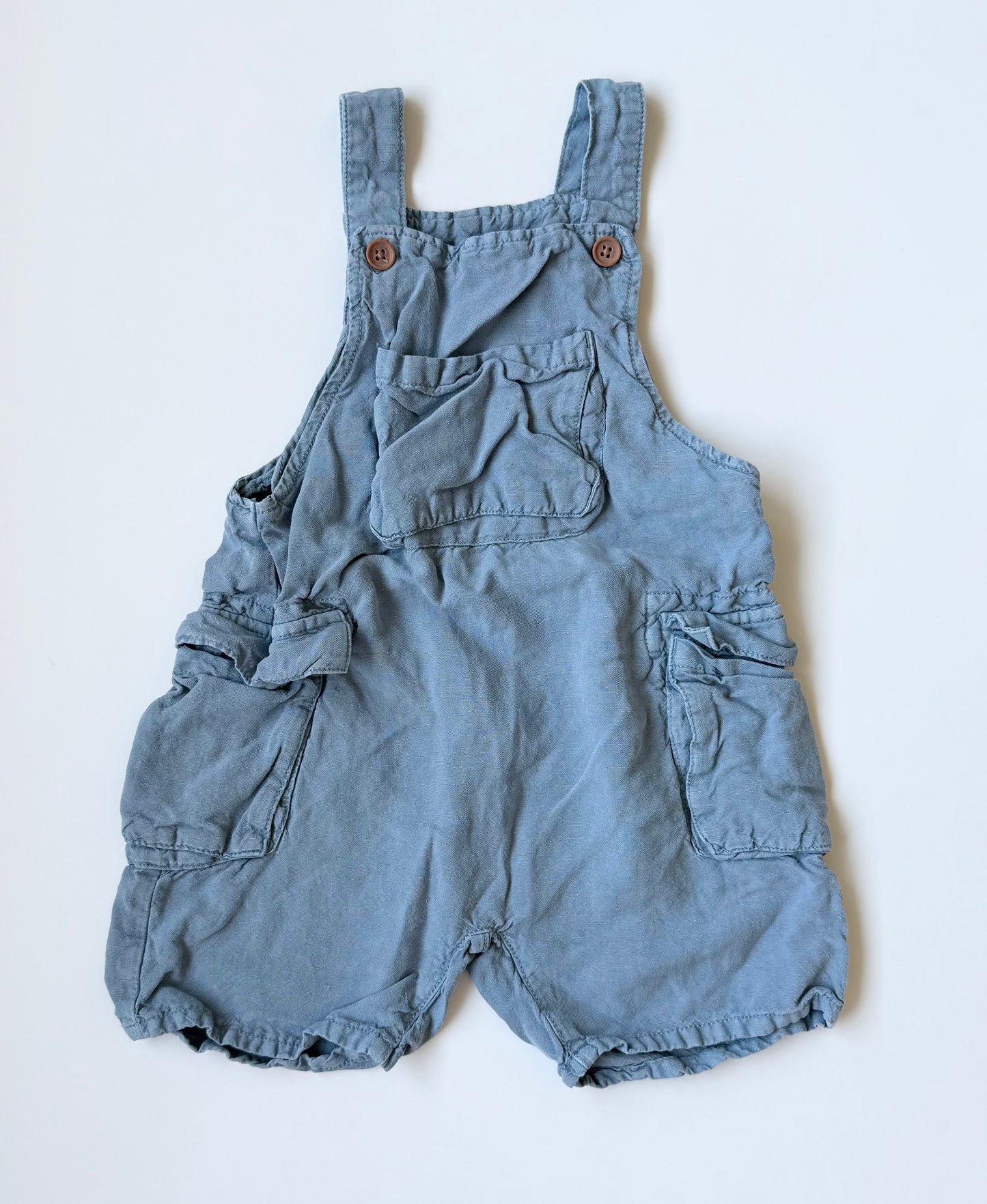 Zara Denim Blue Fabric Shorty Overalls (3 Years)