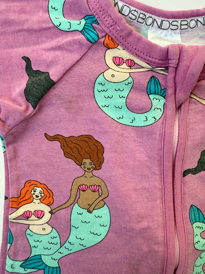 Bonds Wondersuit Purple Mermaids Sleeper Romper (6-12 Months)