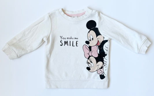 H&M x Disney White Minnie & Mickey “You Make Me Smile” Sweater (6-9 Months)