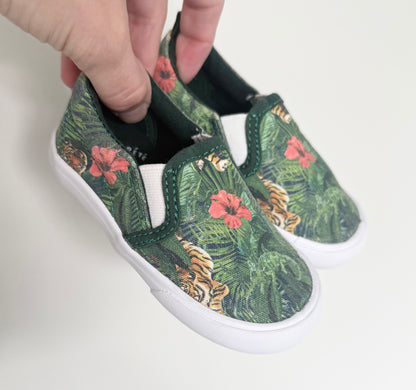 H&M x Nathalie Lete Green Jungle Slip On Sneakers (4.5)