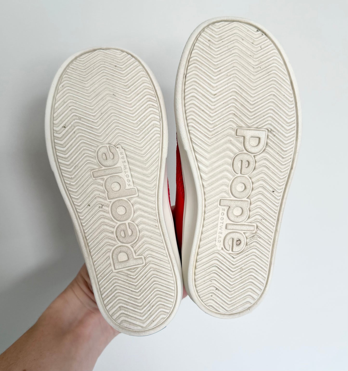 People Red Stretch Lace Slip On Sneakers (10)