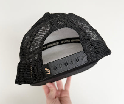 LP Apparel Black & Grey Mesh Snap Back Hat (2T-5T)