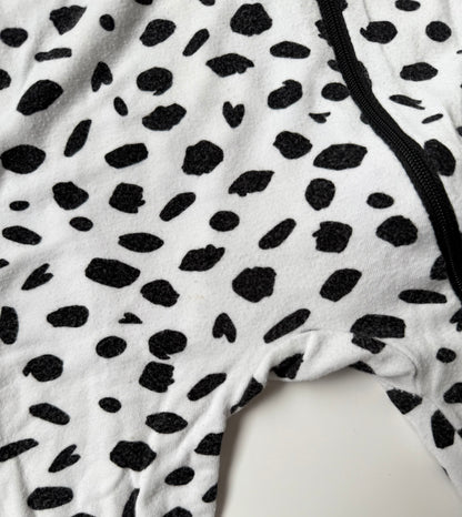 Bambi & Birdie White & Black Speckled Sleeper Romper (3-6 Months)