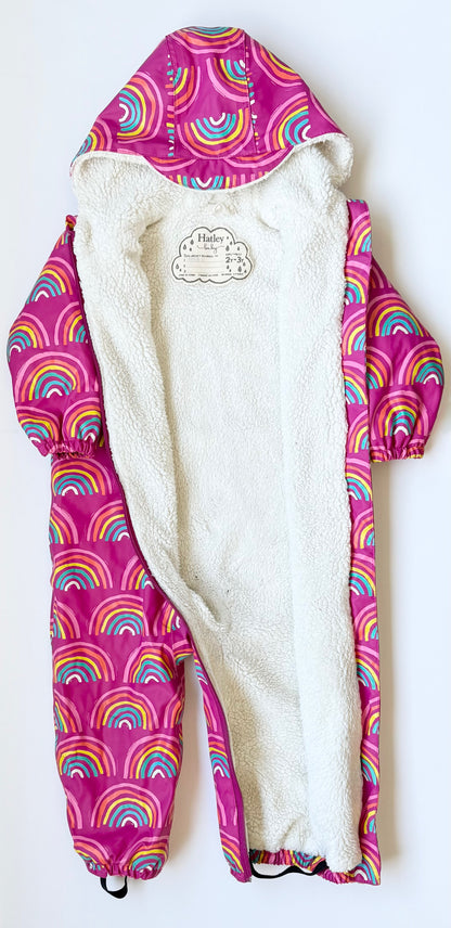 Hatley Pink Rainbows Sherpa Lined Rain Bundler (2T-3T)