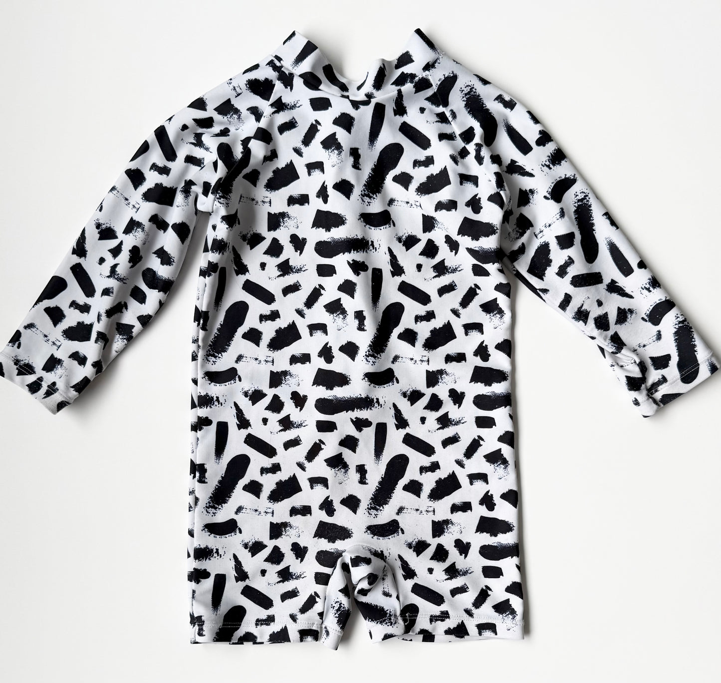 Current Tyed White & Black Strokes Sunsuit (12 Months)