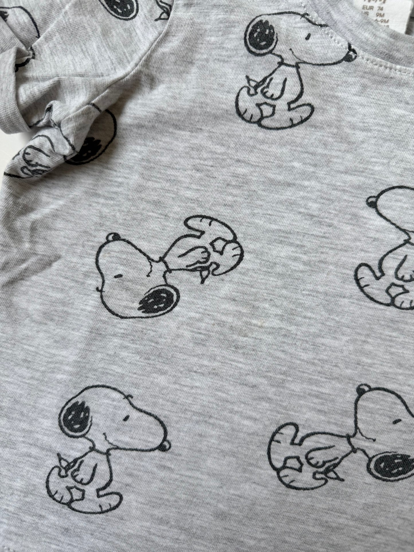 H&M x Peanuts Grey Snoopy T-Shirt (6-9 Months)