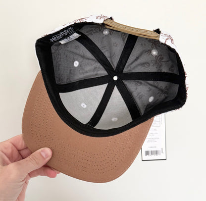 Headster Brown & White Palm Trees SnapBack Hat - New (52CM)