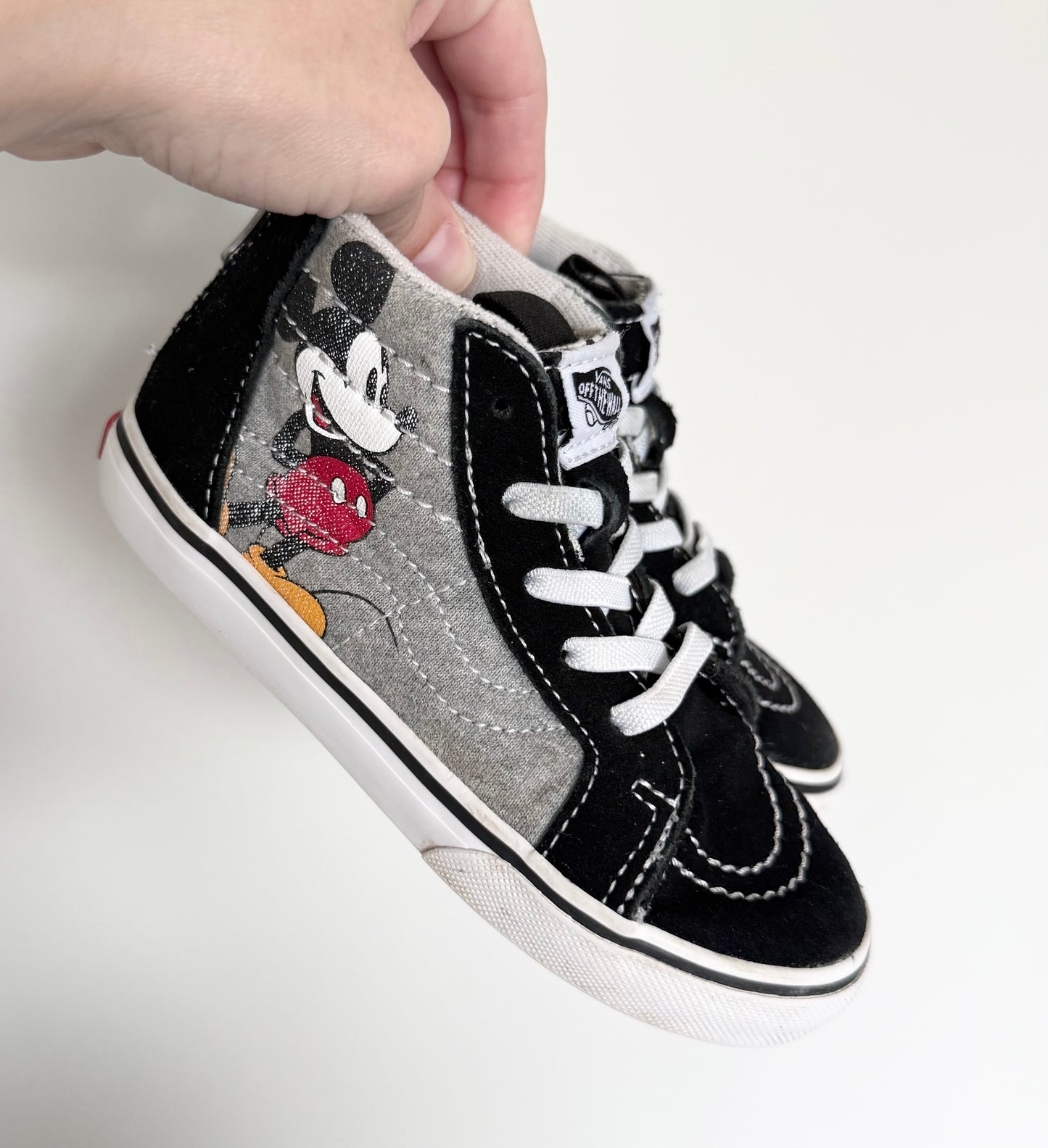 Vans x Disney Black & Grey Mickey Mouse High Top Stretch Lace & Zipper Sneakers (10)