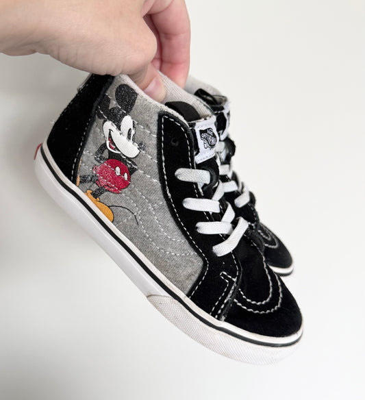 Vans x Disney Black & Grey Mickey Mouse High Top Stretch Lace & Zipper Sneakers (10)
