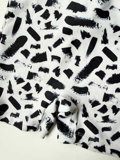 Current Tyed White & Black Strokes Sunsuit (12 Months)