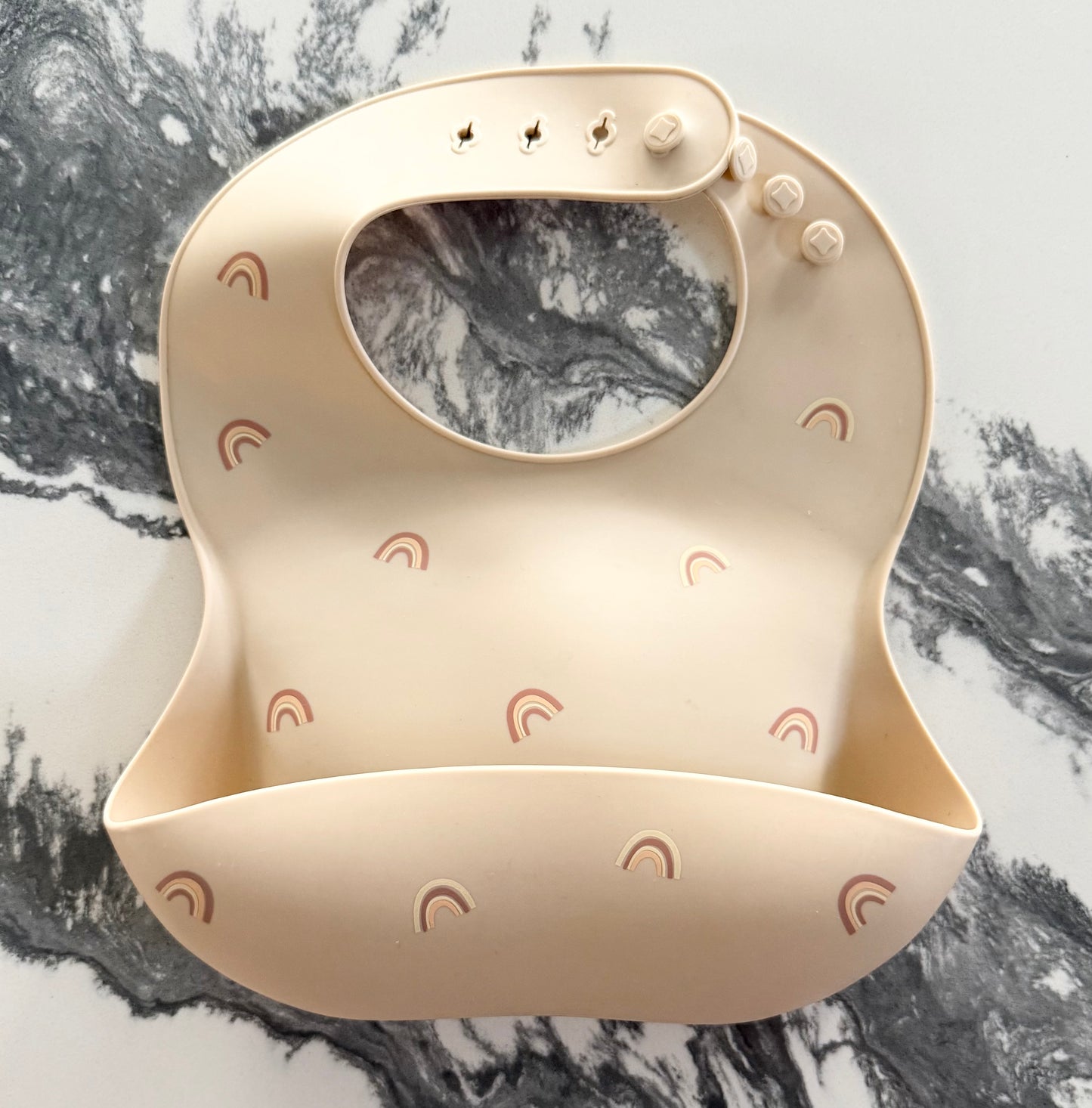Tan & Rainbows Silicon Bib