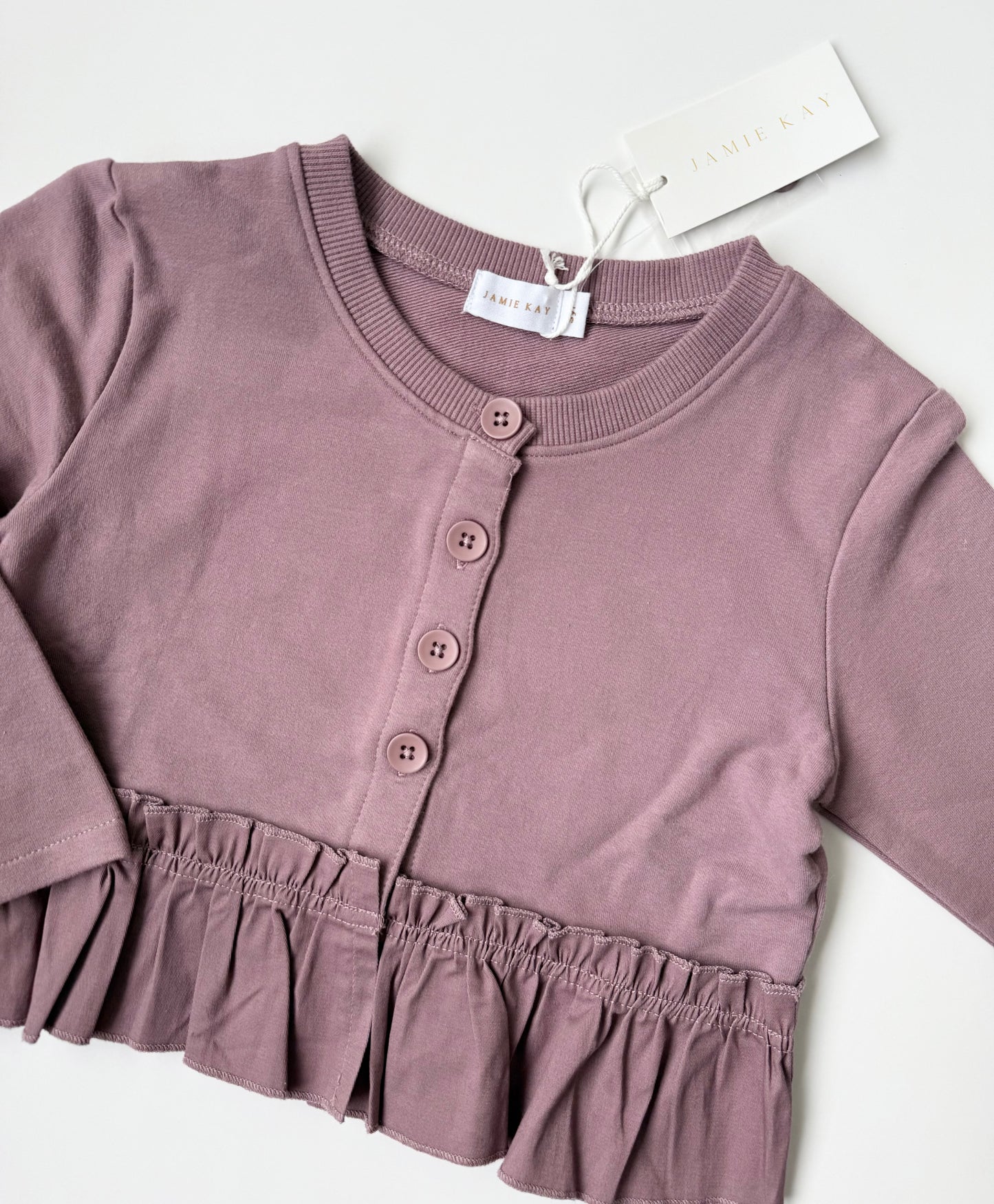Jamie Kay Purple Peplum Button Cropped Sweater - New (3 Years)