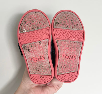 Toms Navy & Pink Circles Velcro Slip On Sneakers (5)