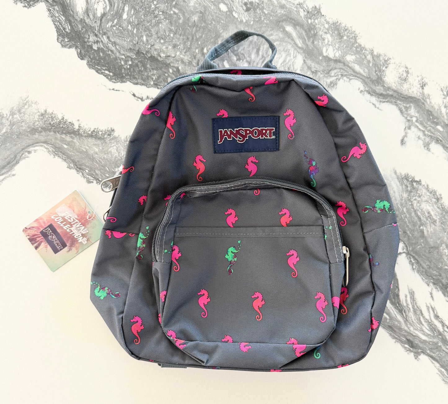 JanSport Grey Sea Horse Backpack - New