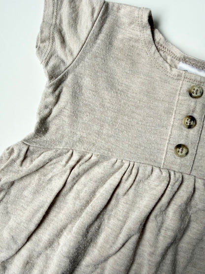 Jax & Lennon Light Beige Short Sleeve Peplum Top (0-6 Months)