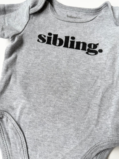 Indigo Baby Grey “Siblings” Bodysuit (3-6 Months)