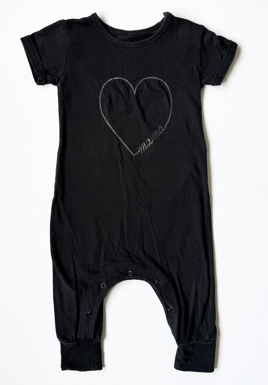 The Whimsical Fox Black “Mama” Short Sleeve Jumpsuit (6-12 Months)