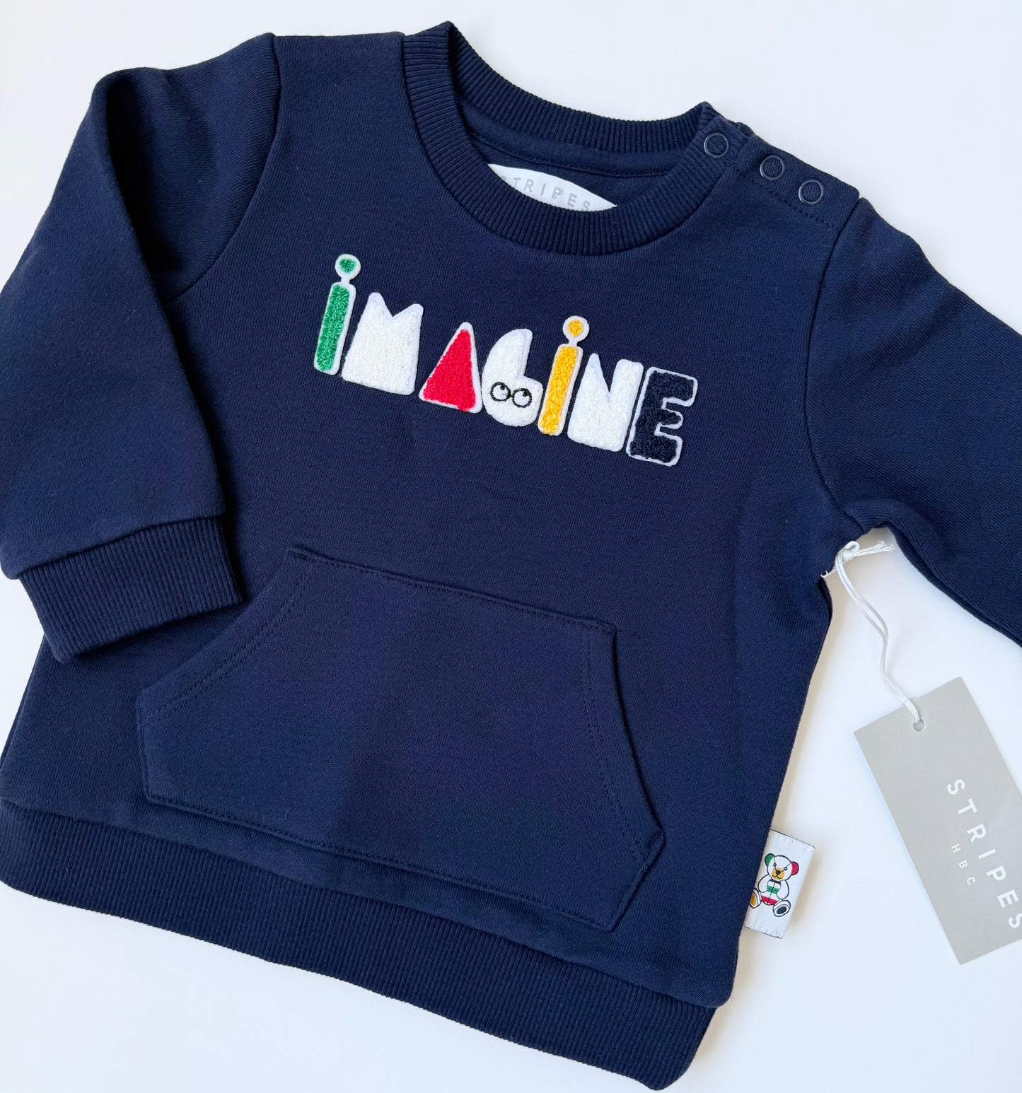 Hudson’s Bay Company Stripes Navy “Imagine” Sweater - New (18-24 Months)