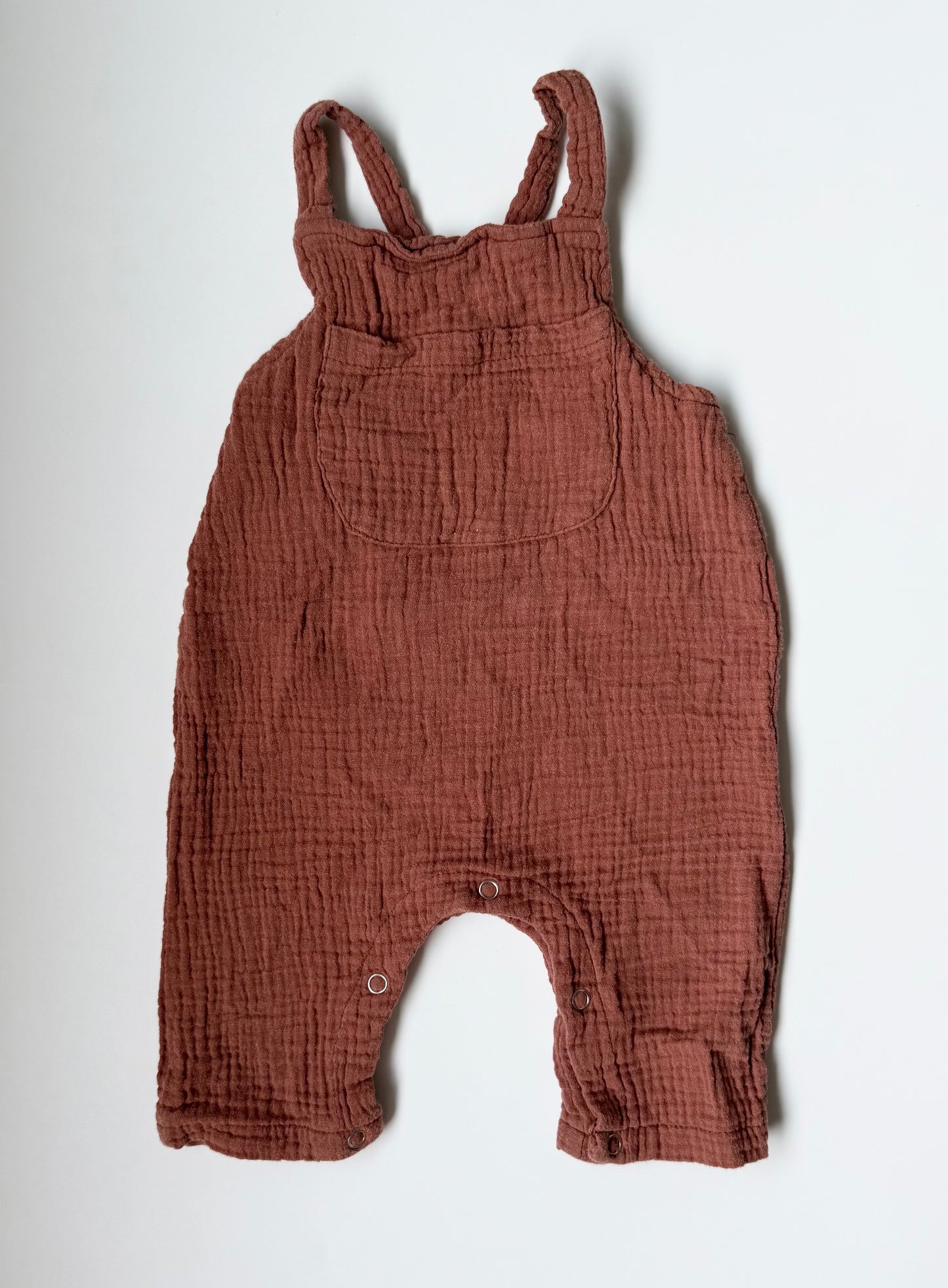 PatPat Dark Red Muslin Tank Jumpsuit/Fabric Overalls (12-18 Months)