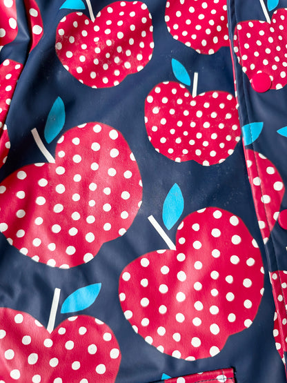 Hatley Navy & Red Apples Rain Jacket (7 Years)