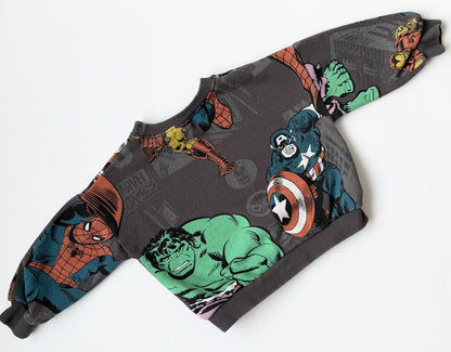 Zara x Marvel Dark Grey AOP Avengers Crewneck Sweater (18-24 Months)
