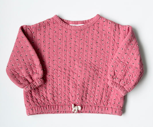 Zara Pink Floral Quilted Sweater (12-18 Months)