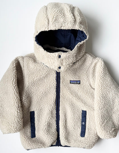 Patagonia Navy & Red Reversible Sherpa Tribbles Hoody Winter Jacket (4T)