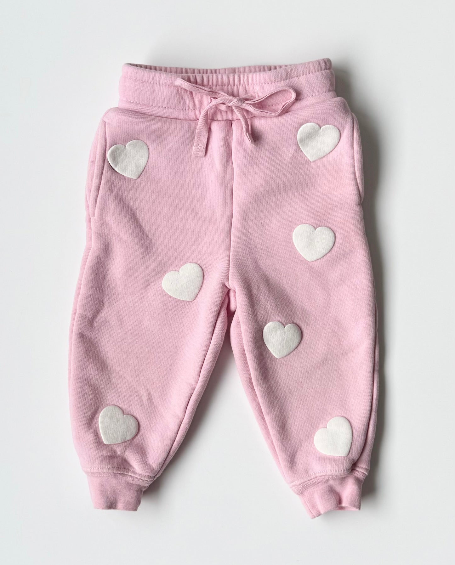 Little Babes Pink Hearts Sweatpants (6-12 Months)