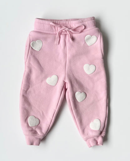 Little Babes Pink Hearts Sweatpants (6-12 Months)