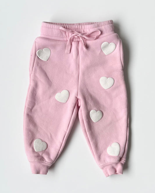 Little Babes Pink Hearts Sweatpants (6-12 Months)
