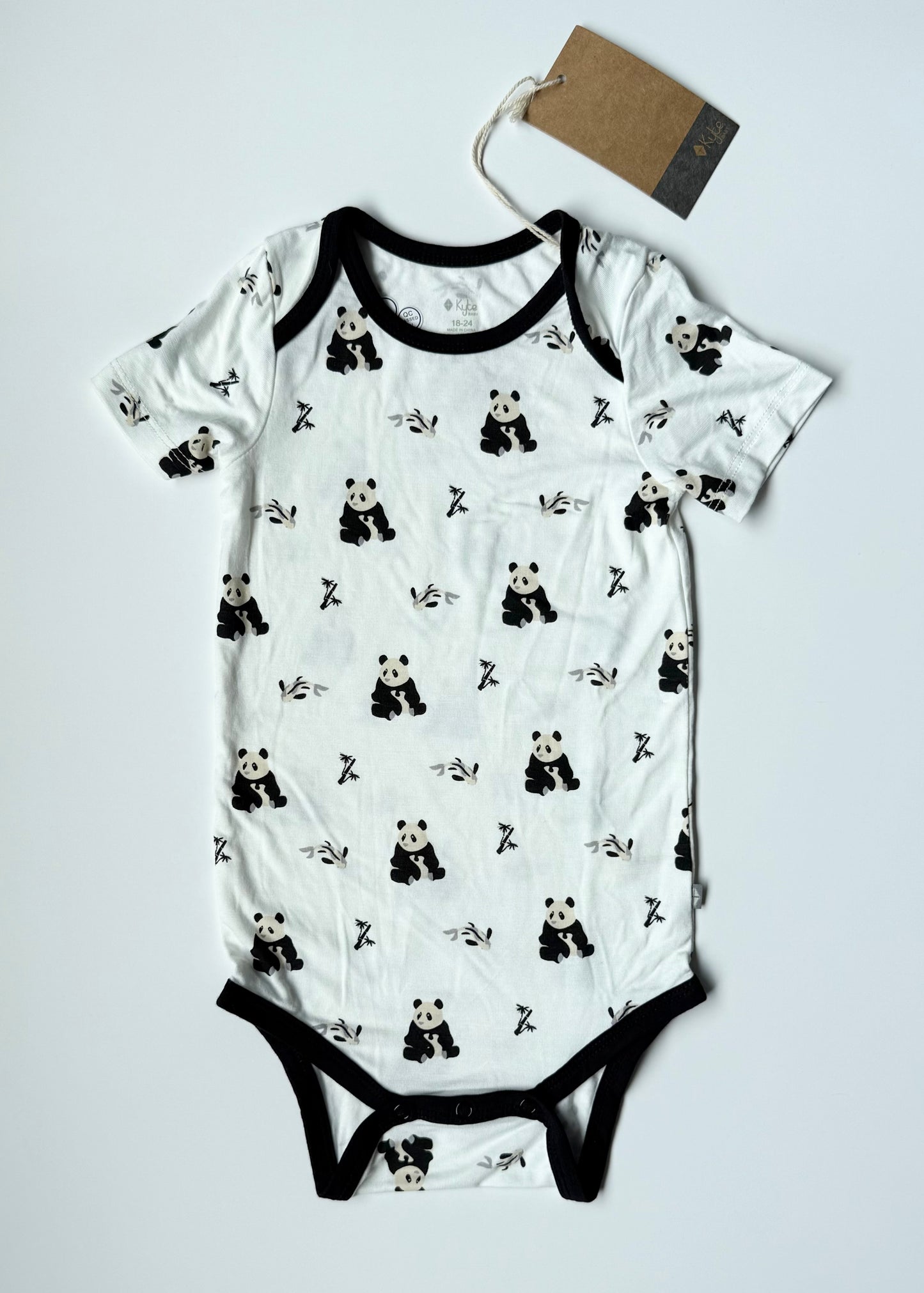 Kyte Black & White Zen Short Sleeve Bodysuit - New (18-24 Months)