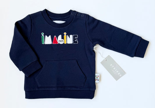 Hudson’s Bay Company Stripes Navy “Imagine” Sweater - New (18-24 Months)