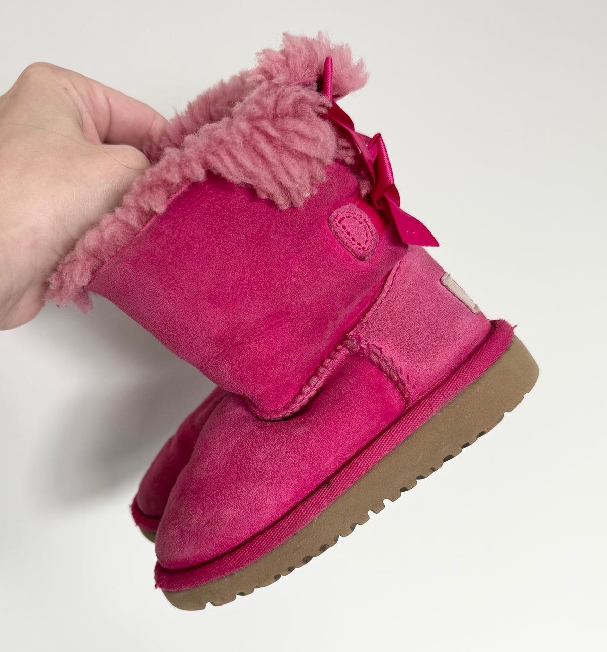 UGG Hot Pink Bailey Bow Boots (7)