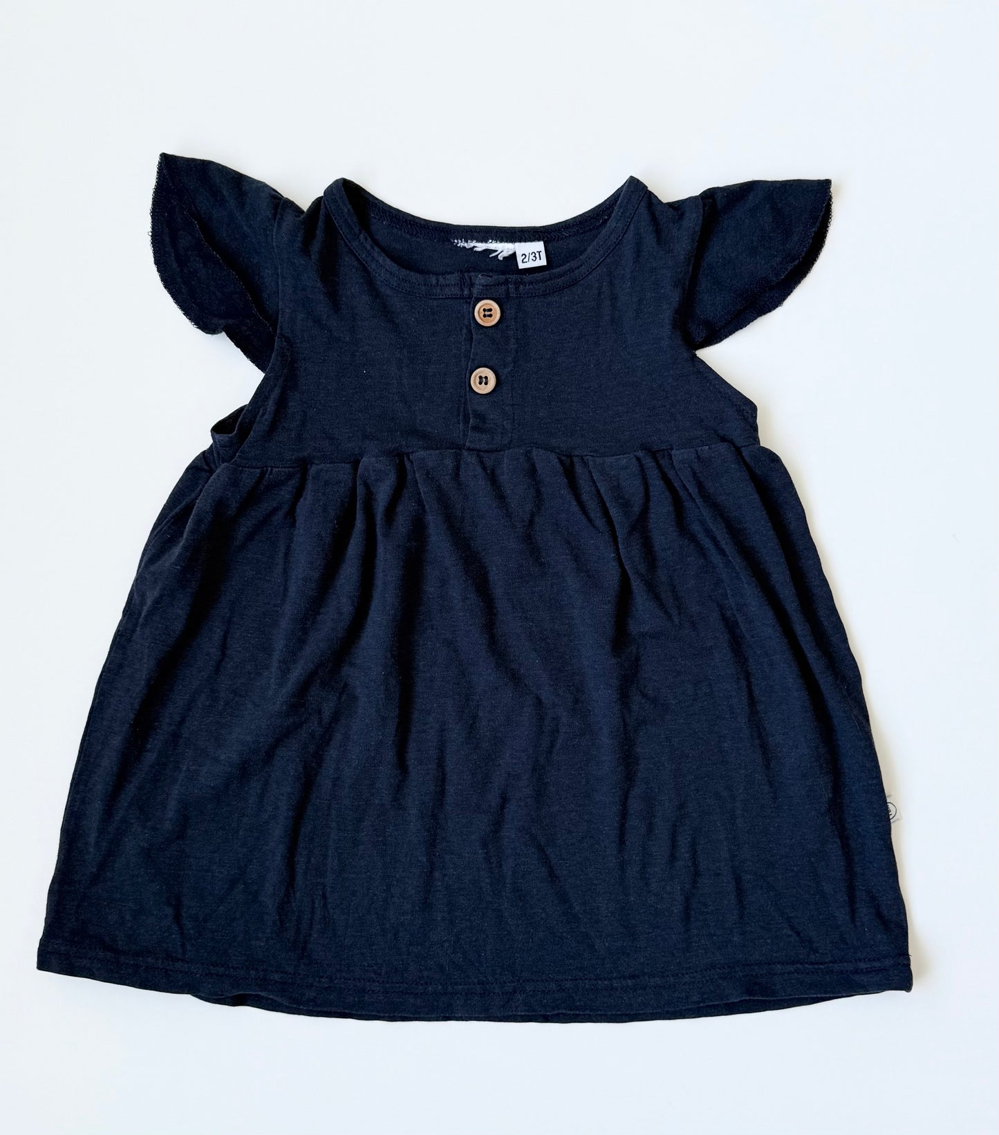 Tiny Button Apparel Blue Peplum Short Sleeve Top (2/3T)