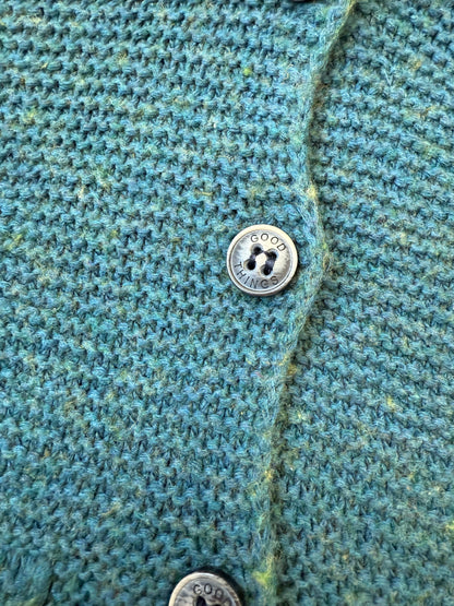 Zara Knitwear Blue Teddy Knit Button Up Sweater (2-3 Years)