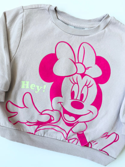 H&M x Disney Pink “Hey!” Minnie Sweater (18-24 Months)