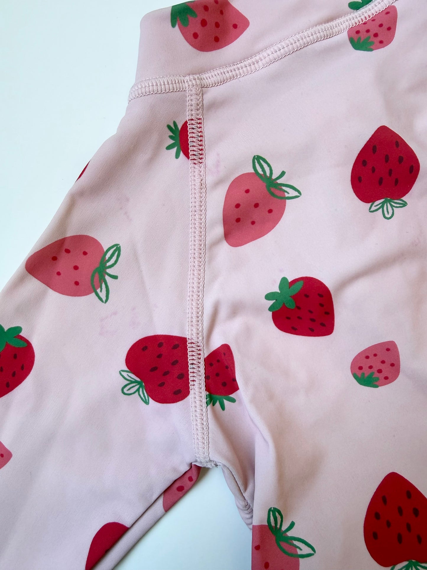 Jan & Jul Pink Strawberries Long Sleeve One Piece Swimsuit (18-24 Months)