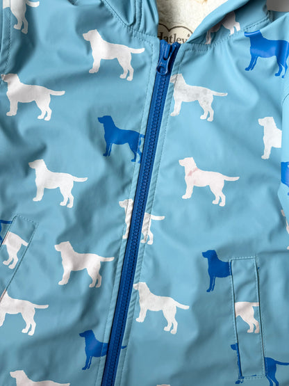 Hatley Blue Dogs Fur Interior Rain Jacket (2T)