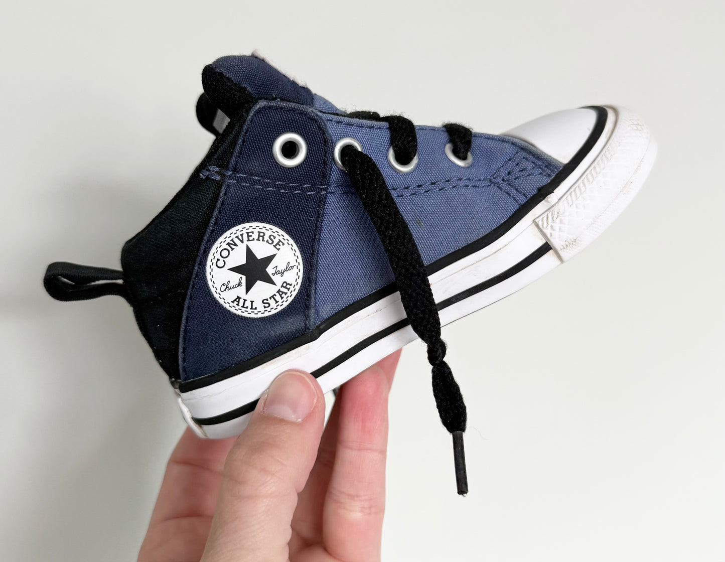 Converse Blue & Black High Top Lace Up Sneakers (6)