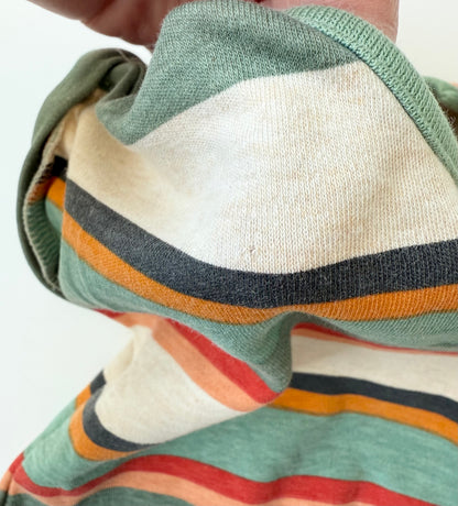 Next Baby Green/Red/Orange Stripped Romper (3-6 Months)