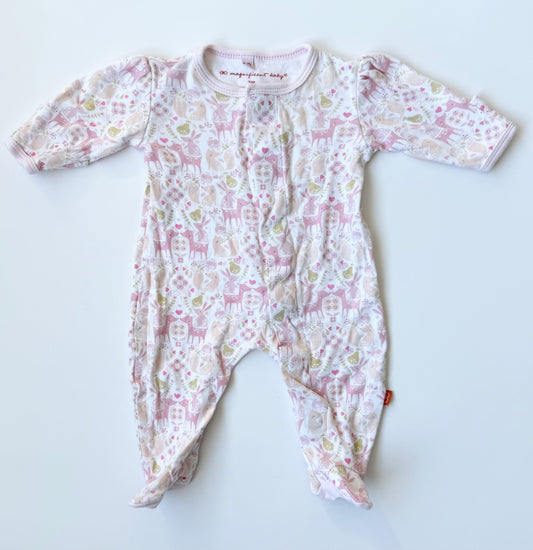 Magnificent Baby Pink Woodland Creatures Sleeper (3 Months)