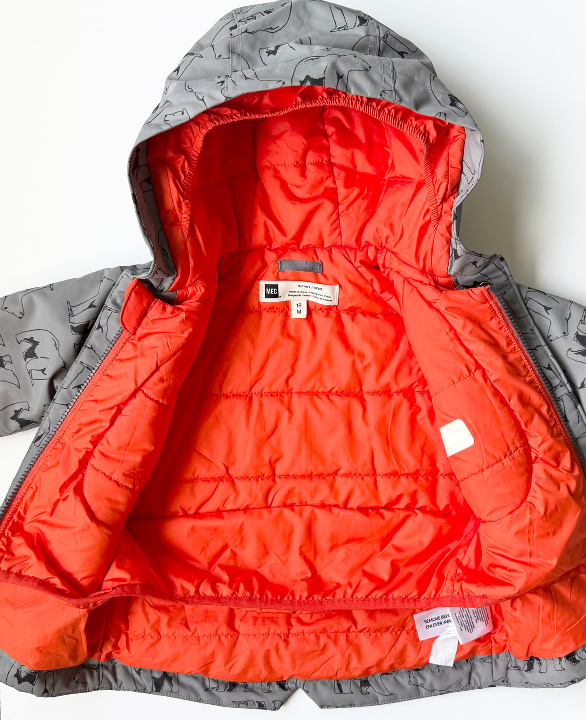 MEC Baby Grey & Orange Polar Bears Mini Toaster Parka (18 Months)