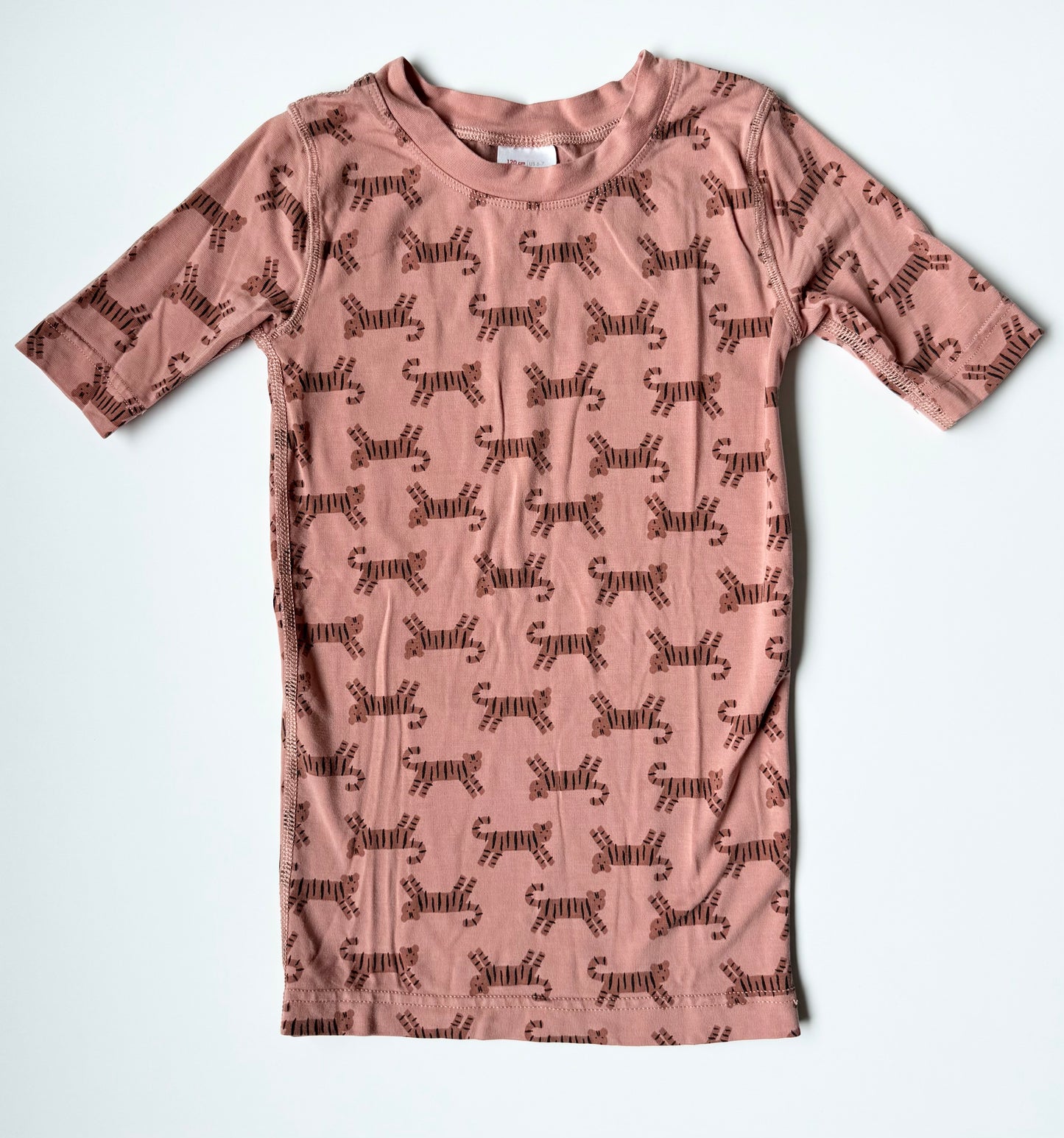 Hanna Andersson Light Salmon Tiger T-Shirt (6-7 Years)