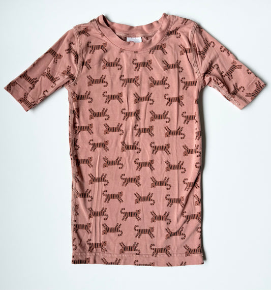 Hanna Andersson Light Salmon Tiger T-Shirt (6-7 Years)